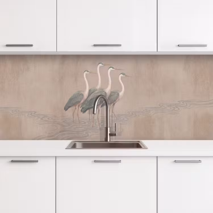 Keuken achterwand - Vogel - Water - Natuur - Vintage — 4