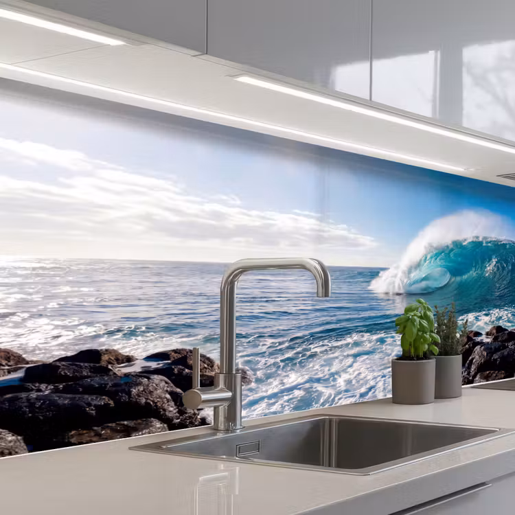Keuken achterwand - Golf - Oceaan - Brekend - Water - Blauw — 2