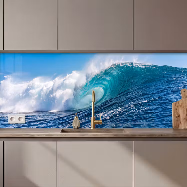 Keuken achterwand - Golf - Oceaan - Water - Dynamisch - Blauw — 1