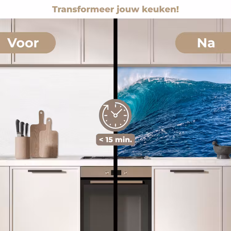 Keuken achterwand - Golf - Oceaan - Water - Dynamisch - Blauw — 3