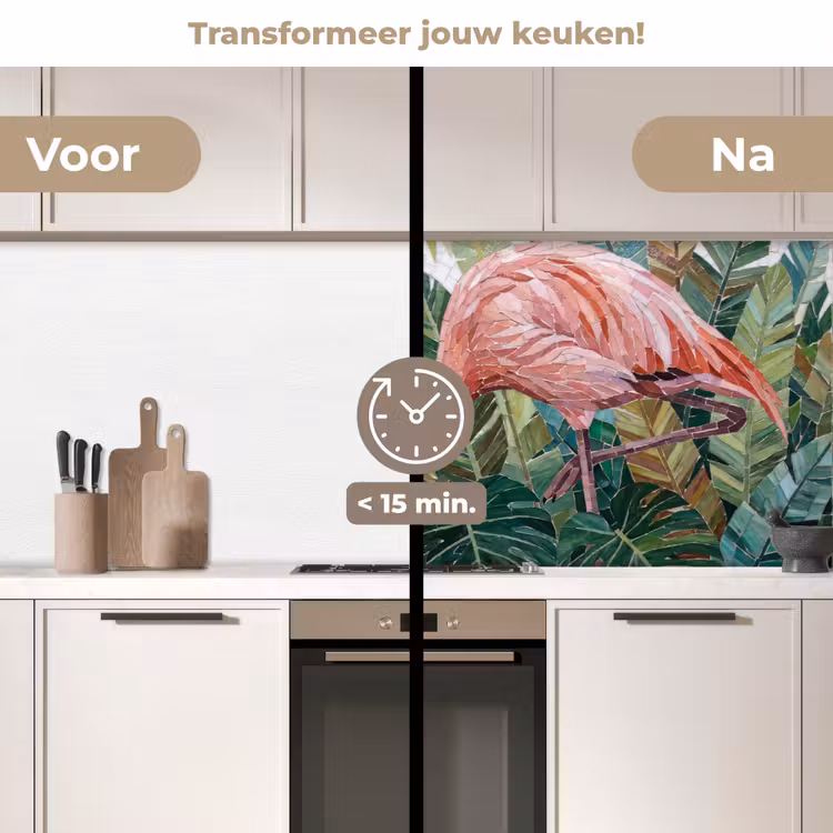 Keuken achterwand - Natuur - Bladeren - Abstract - Groen - Vogel — 3