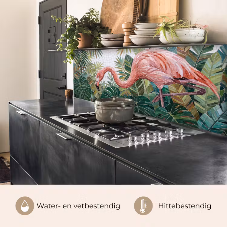 Keuken achterwand - Natuur - Bladeren - Abstract - Groen - Vogel — 5