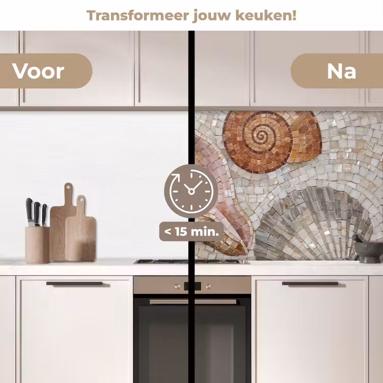 Keuken achterwand - Schelp - Mozaïek - Zee - Beige - Modern — 3