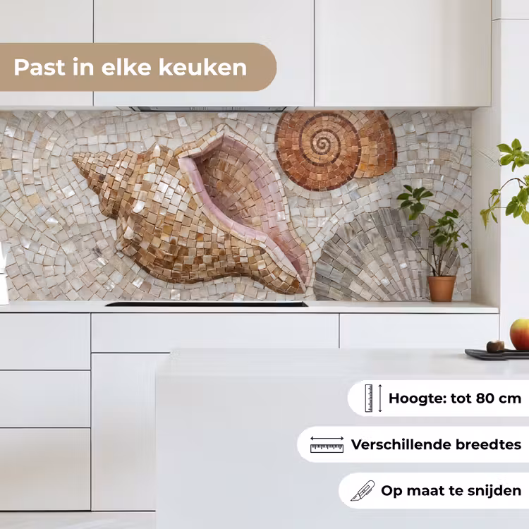 Keuken achterwand - Schelp - Mozaïek - Zee - Beige - Modern — 7