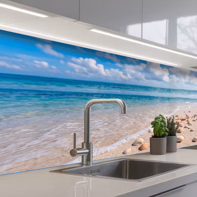 Keuken achterwand - Schelpen - Strand - Natuur - Beige — 2