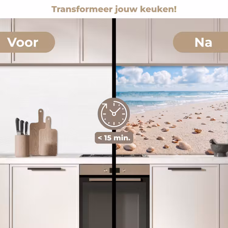 Keuken achterwand - Schelpen - Strand - Natuur - Beige — 3