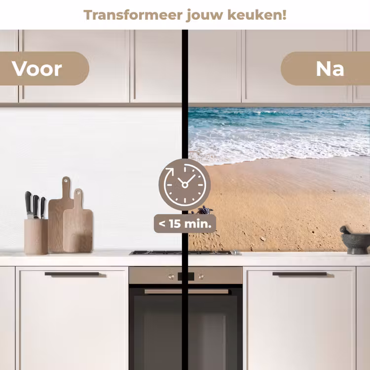 Keuken achterwand - Schildpad - Jong - Strand - Oceaan - Blauw — 3