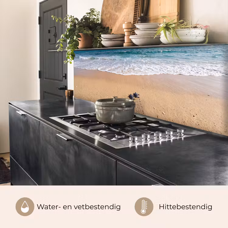 Keuken achterwand - Schildpad - Jong - Strand - Oceaan - Blauw — 5