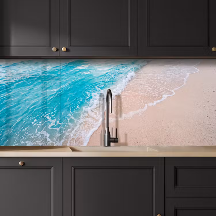Keuken achterwand - Strand - Zee - Golf - Natuur - Blauw — 6
