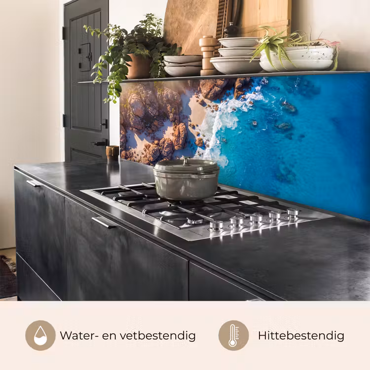 Keuken achterwand - Strand - Zee - Rotsen - Natuur - Blauw — 5