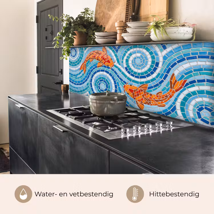 Keuken achterwand - Vis - Mozaïek - Water - Decoratief - Blauw — 5