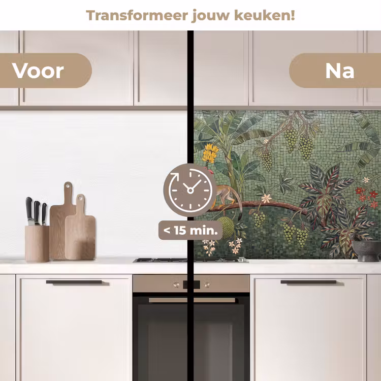 Keuken achterwand - Vogel - Dier - Jungle - Mozaïek - Natuur — 3