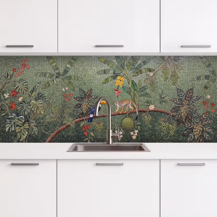 Keuken achterwand - Vogel - Dier - Jungle - Mozaïek - Natuur — 4