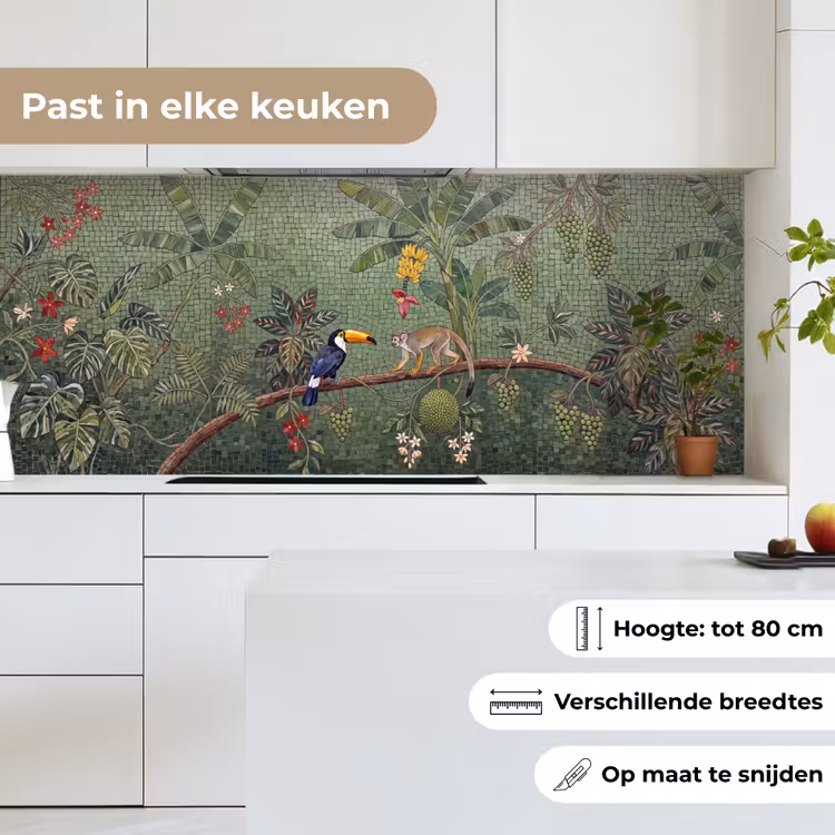 Keuken achterwand - Vogel - Dier - Jungle - Mozaïek - Natuur — 7
