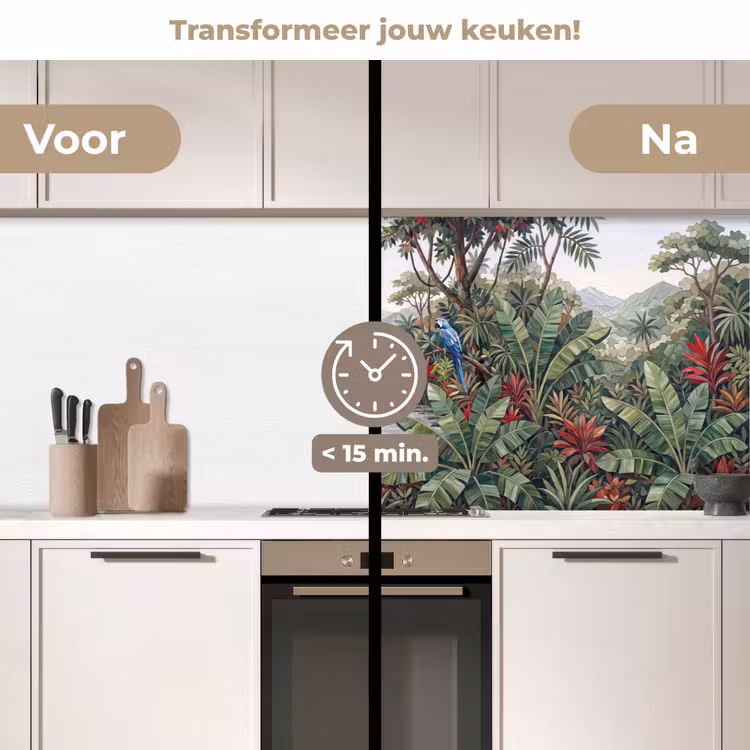 Keuken achterwand - Vogel - Jungle - Natuur - Mozaïek - Groen — 3