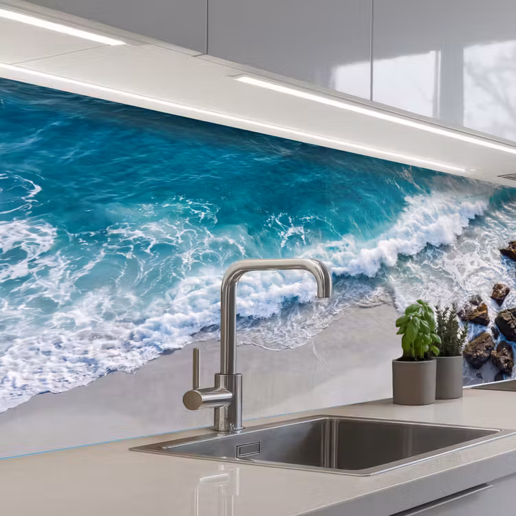 Keuken achterwand - Zee - Golf - Strand - Natuur - Blauw — 2