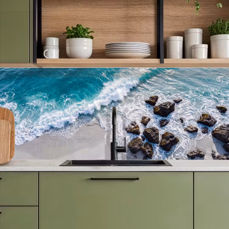 Keuken achterwand - Zee - Golf - Strand - Natuur - Blauw — 8