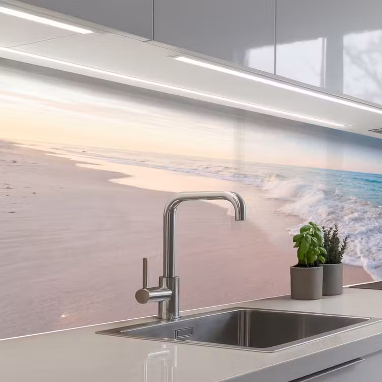 Keuken achterwand - Zee - Golven - Strand - Natuur - Wit — 2