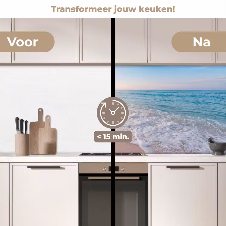 Keuken achterwand - Zee - Golven - Strand - Natuur - Wit — 3