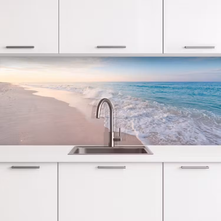 Keuken achterwand - Zee - Golven - Strand - Natuur - Wit — 4