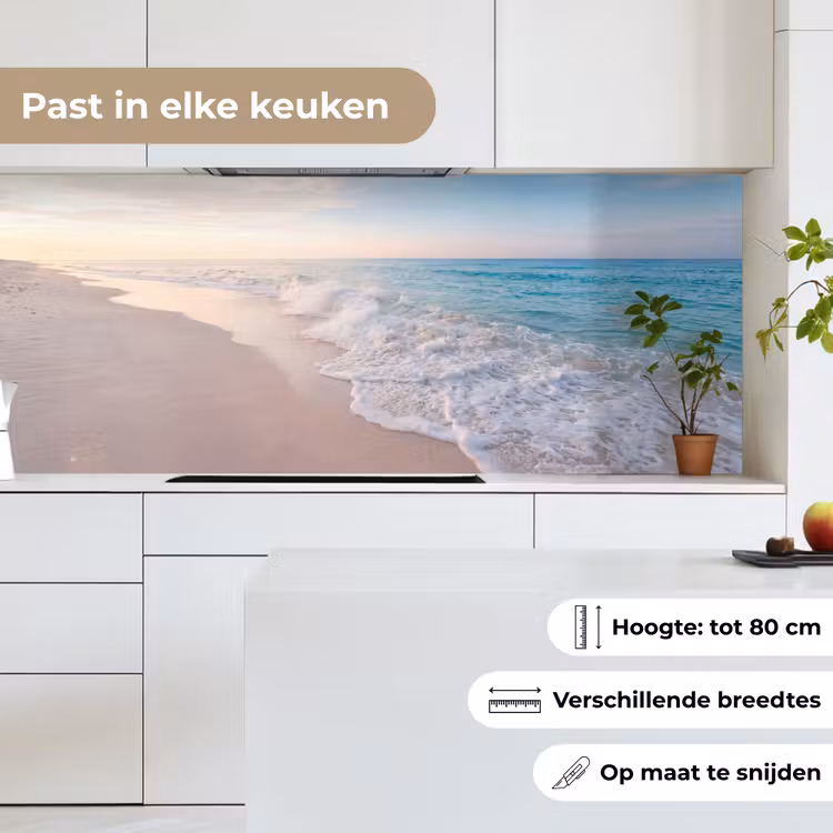 Keuken achterwand - Zee - Golven - Strand - Natuur - Wit — 7