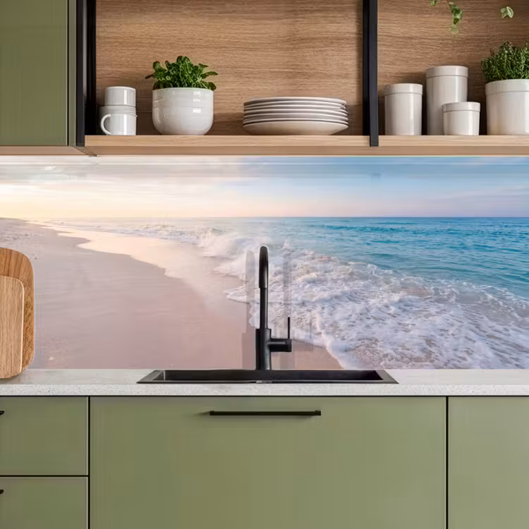 Keuken achterwand - Zee - Golven - Strand - Natuur - Wit — 8