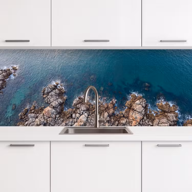 Keuken achterwand - Zee - Kustlijn - Natuur - Abstract - Blauw — 4