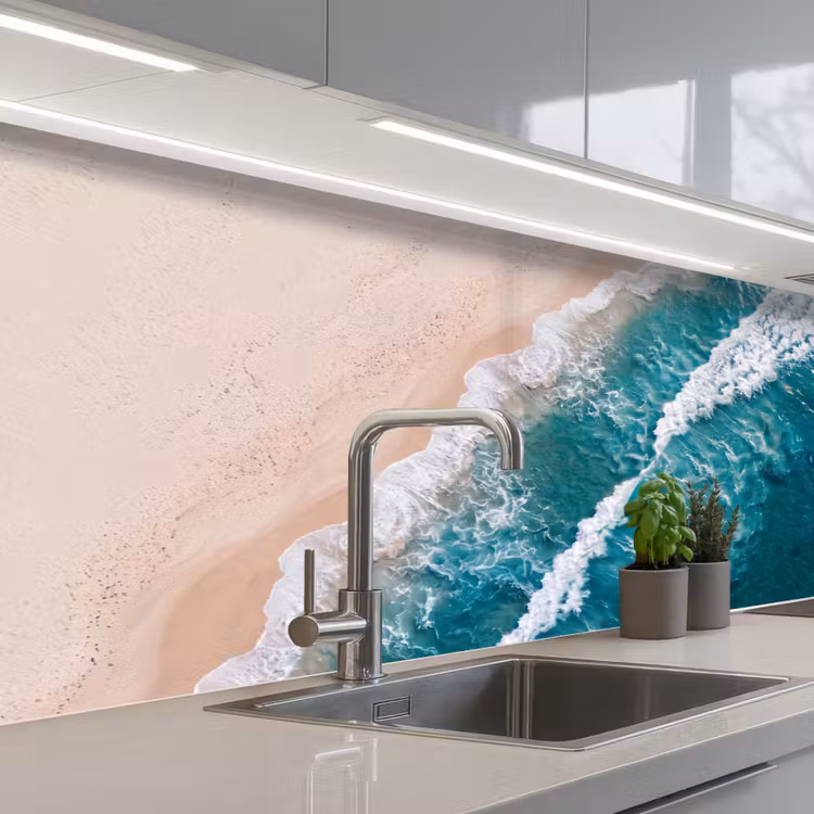 Keuken achterwand - Zee - Strand - Golven - Natuur - Blauw — 2