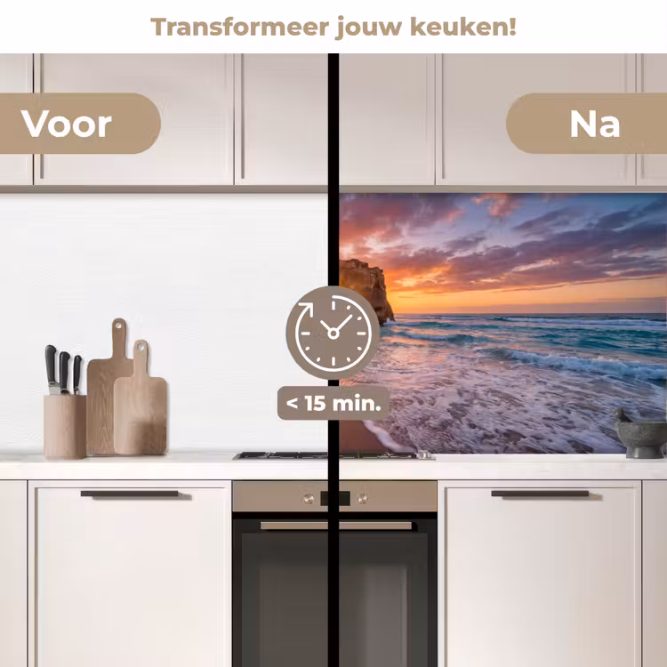 Keuken achterwand - Kust - Rots - Zonsondergang - Zee - Natuur — 3