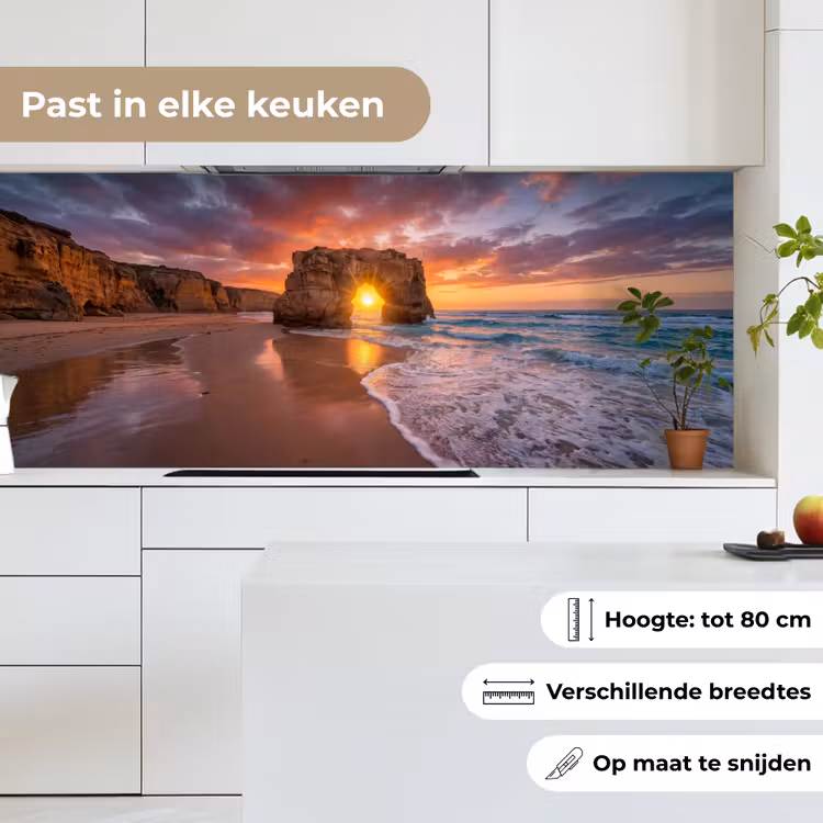 Keuken achterwand - Kust - Rots - Zonsondergang - Zee - Natuur — 7