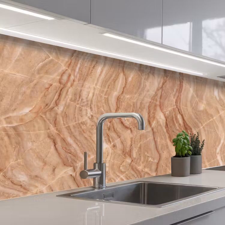 Keuken achterwand - Marmer - Ader - Natuur - Abstract - Beige — 2