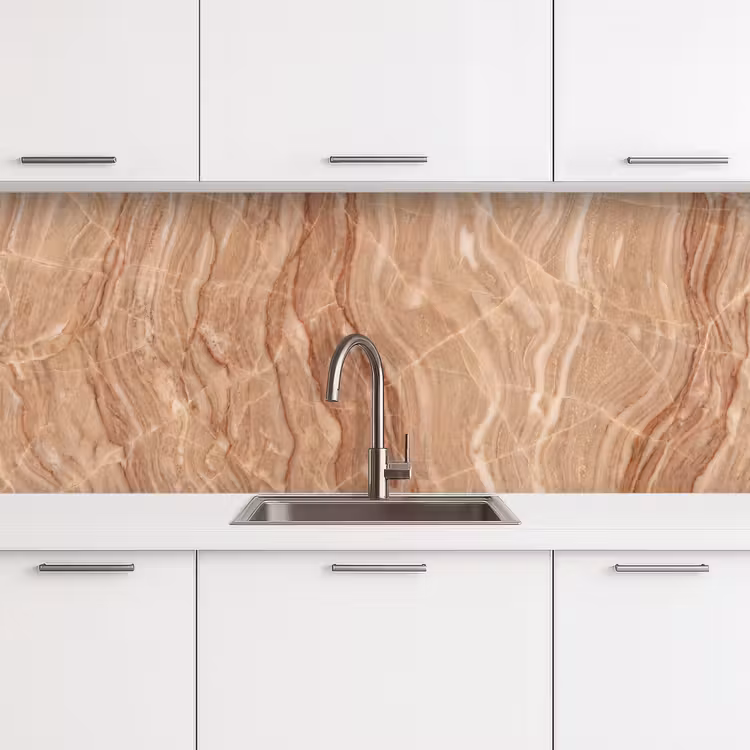 Keuken achterwand - Marmer - Ader - Natuur - Abstract - Beige — 4