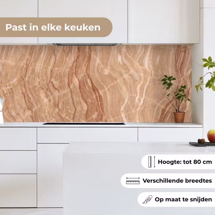 Keuken achterwand - Marmer - Ader - Natuur - Abstract - Beige — 7