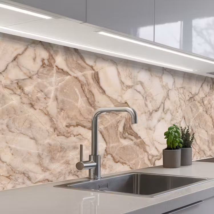 Keuken achterwand - Marmer - Aderen - Textuur - Beige - Modern — 2