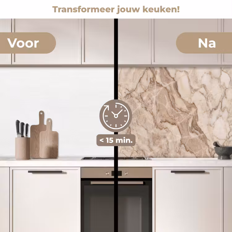 Keuken achterwand - Marmer - Aderen - Textuur - Beige - Modern — 3