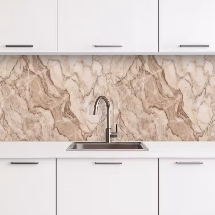 Keuken achterwand - Marmer - Aderen - Textuur - Beige - Modern — 4
