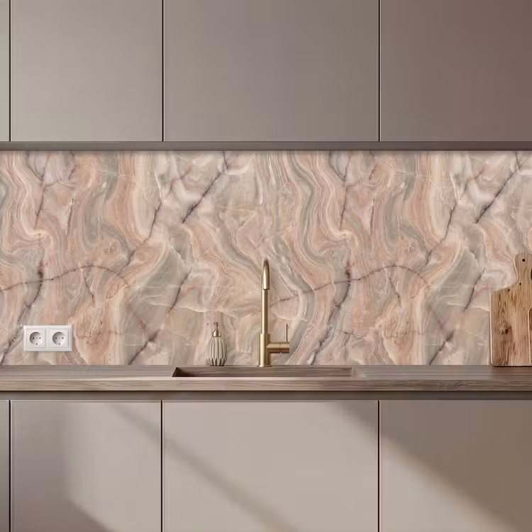 Keuken achterwand - Marmer - Patroon - Abstract - Beige - Groen — 1