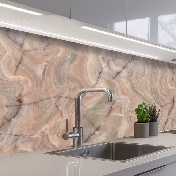 Keuken achterwand - Marmer - Patroon - Abstract - Beige - Groen — 2