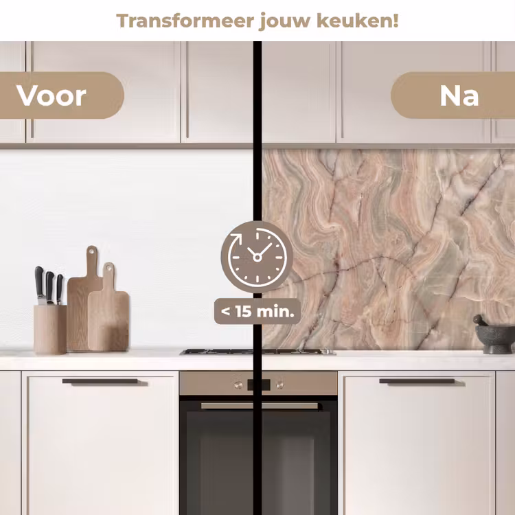 Keuken achterwand - Marmer - Patroon - Abstract - Beige - Groen — 3
