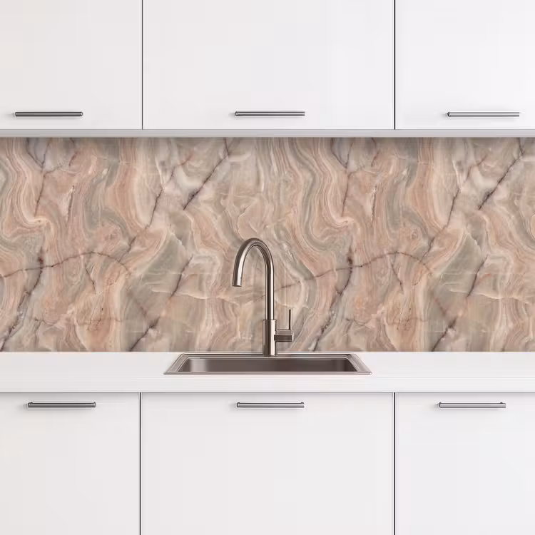 Keuken achterwand - Marmer - Patroon - Abstract - Beige - Groen — 4