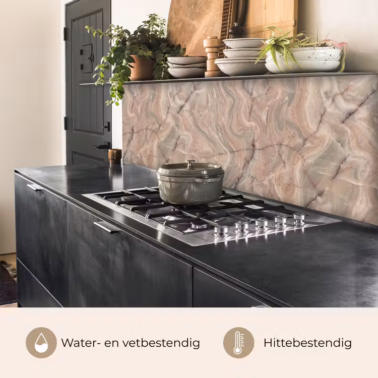 Keuken achterwand - Marmer - Patroon - Abstract - Beige - Groen — 5