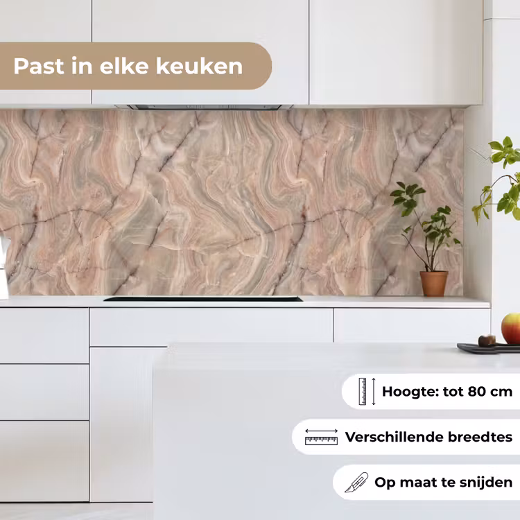 Keuken achterwand - Marmer - Patroon - Abstract - Beige - Groen — 7