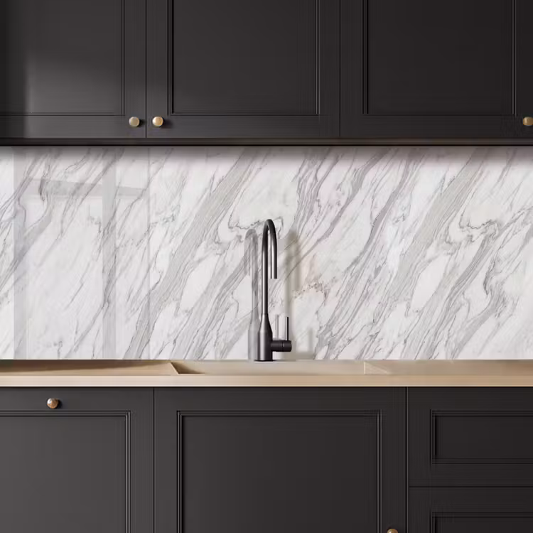 Keuken achterwand - Marmer - Wit - Grijs - Structuur - Modern — 6