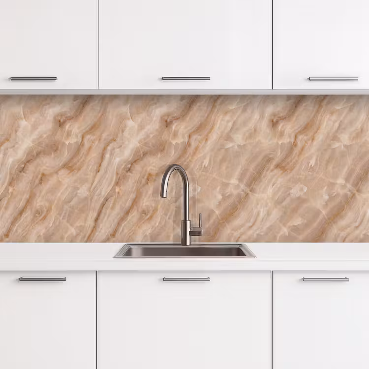 Keuken achterwand - Steen - Ader - Natuur - Modern - Beige — 4