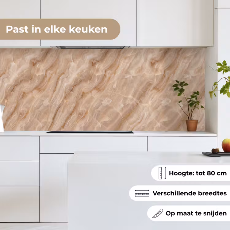 Keuken achterwand - Steen - Ader - Natuur - Modern - Beige — 7