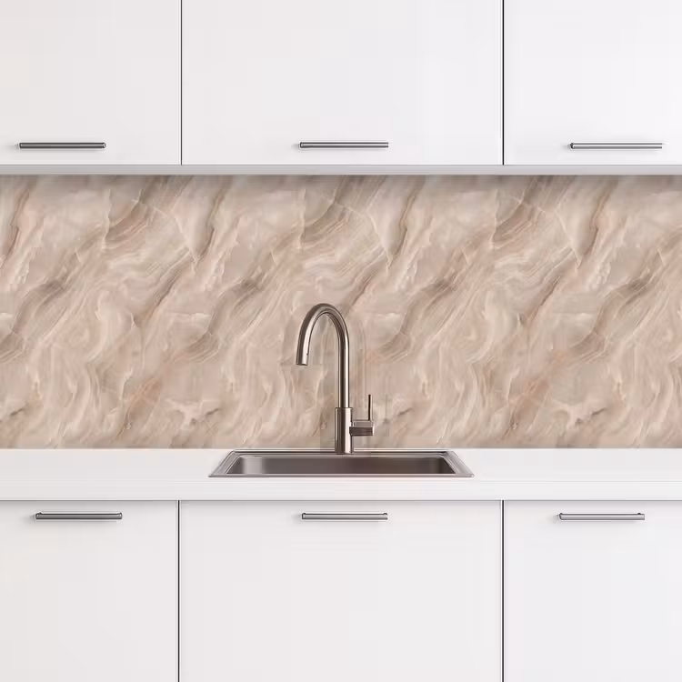 Keuken achterwand - Steen - Golvend - Abstract - Beige — 4