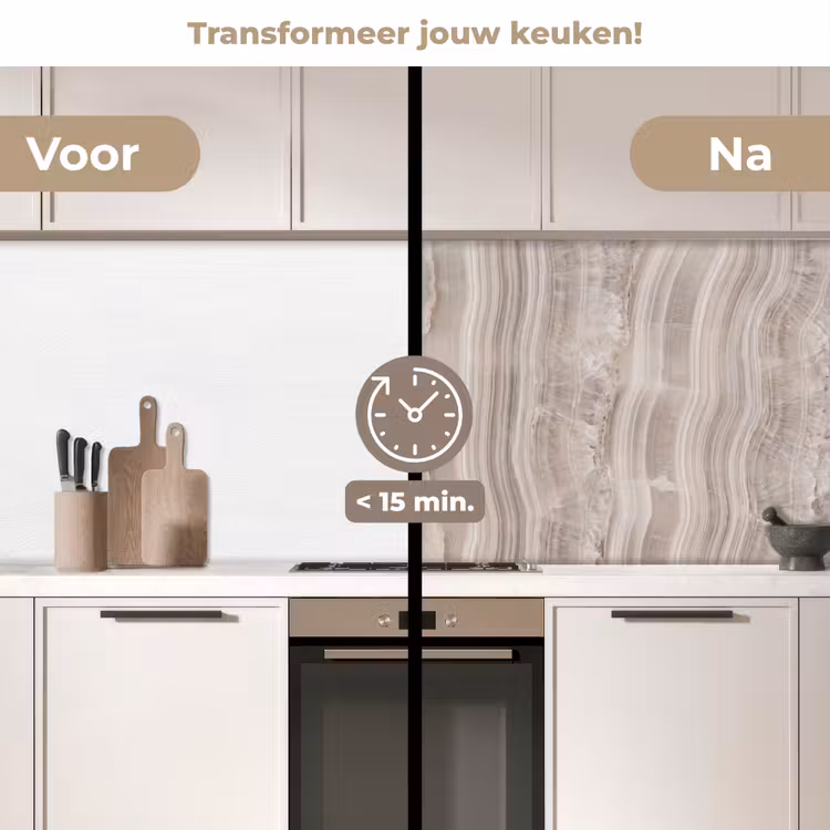 Keuken achterwand - Steen - Textuur - Abstract - Beige - Wit — 3
