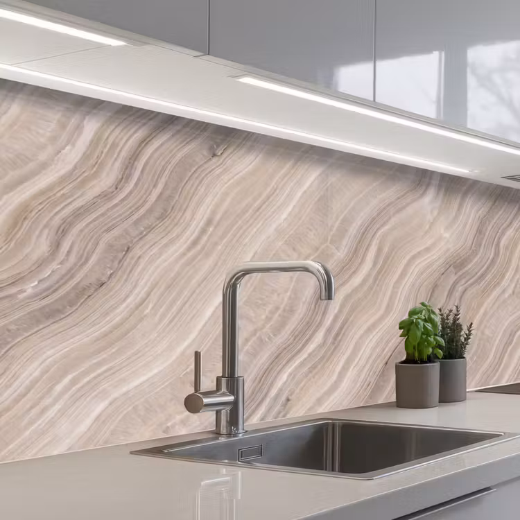 Keuken achterwand - Textuur - Golvend - Abstract - Modern - Beige — 2
