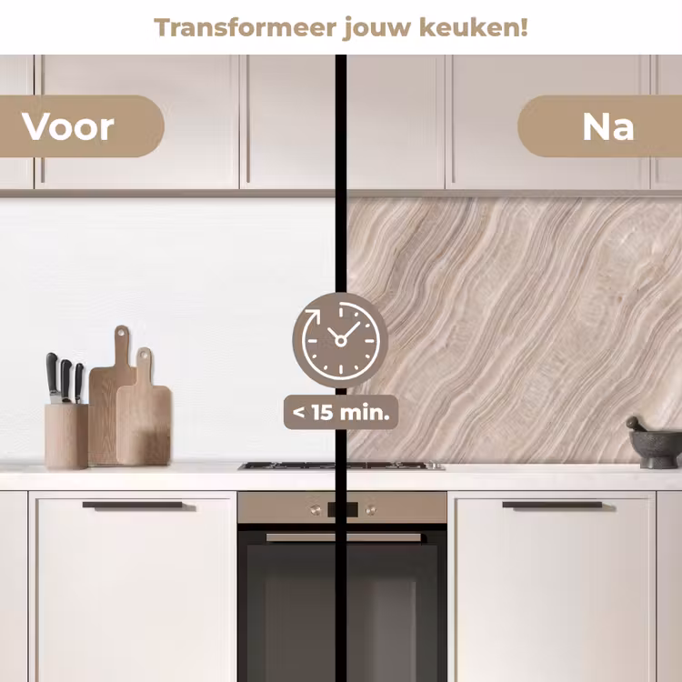 Keuken achterwand - Textuur - Golvend - Abstract - Modern - Beige — 3