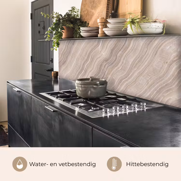 Keuken achterwand - Textuur - Golvend - Abstract - Modern - Beige — 5